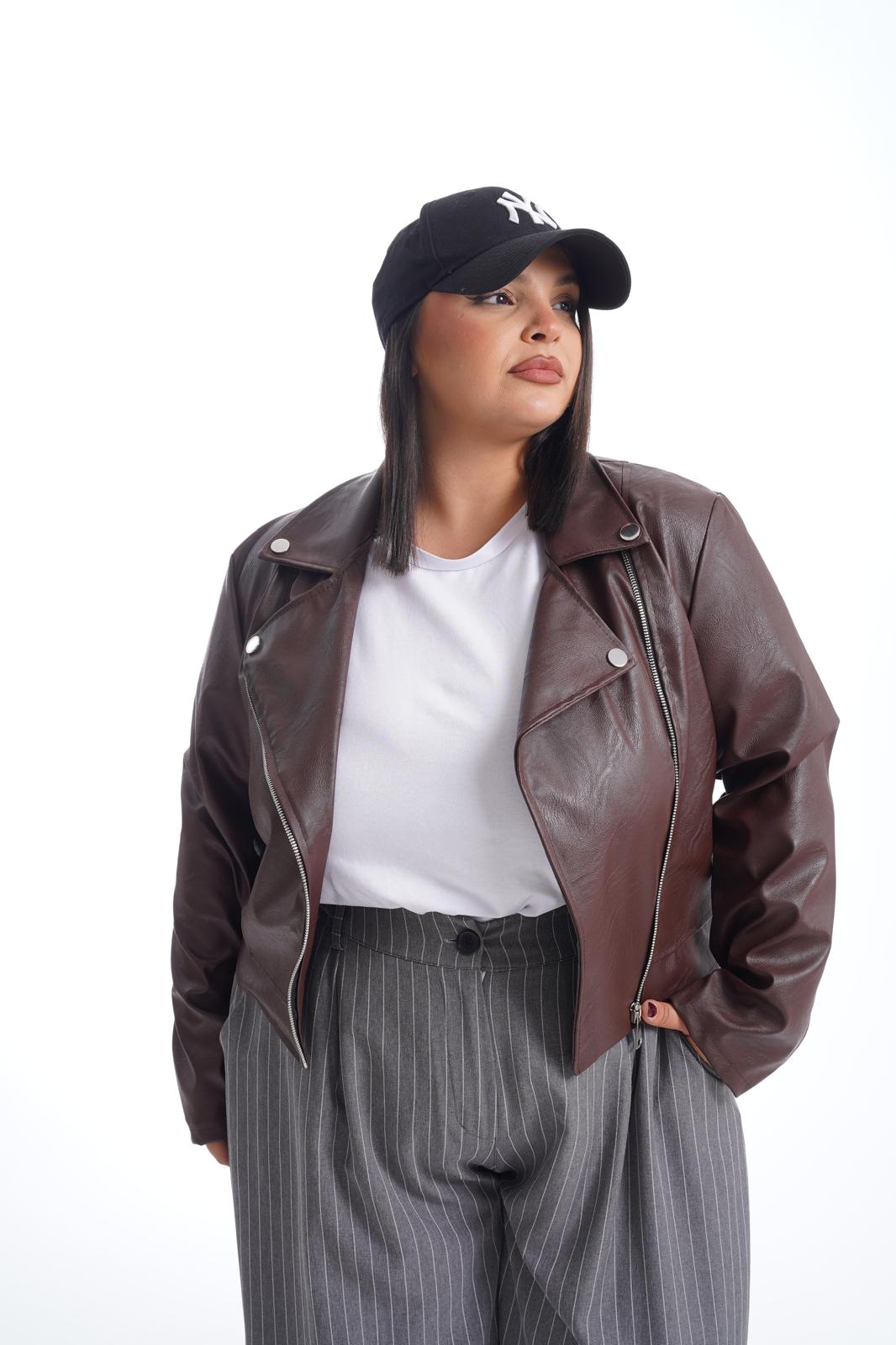 Chiodo In Ecopelle Basic Marrone