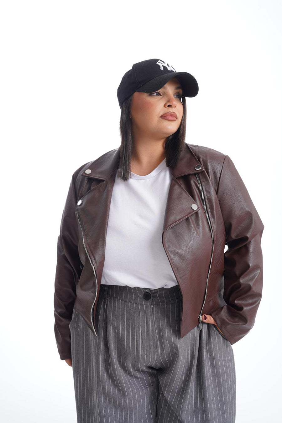 Chiodo In Ecopelle Basic Marrone