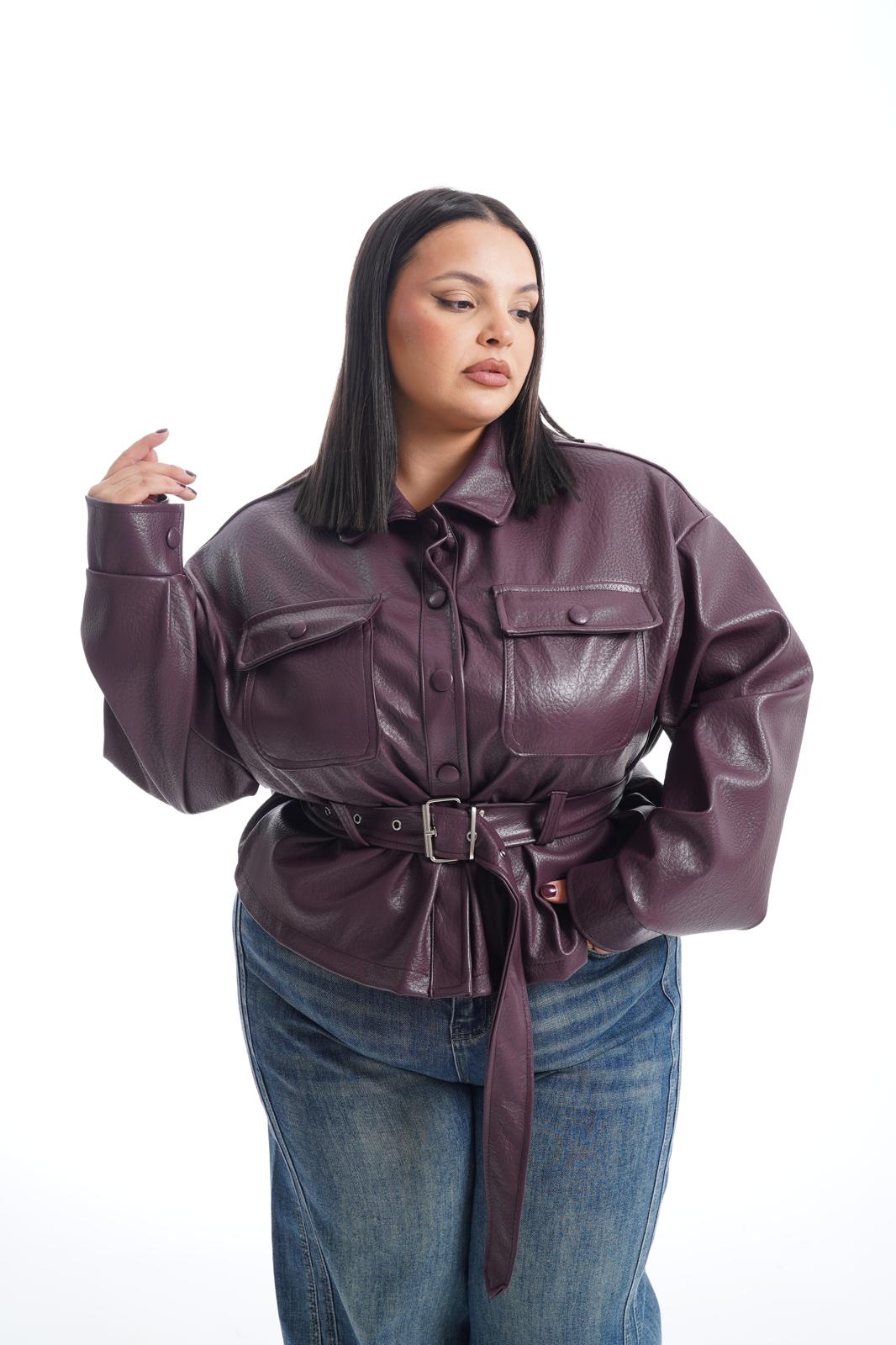 Camicia Pelle Silhouette Bordeaux