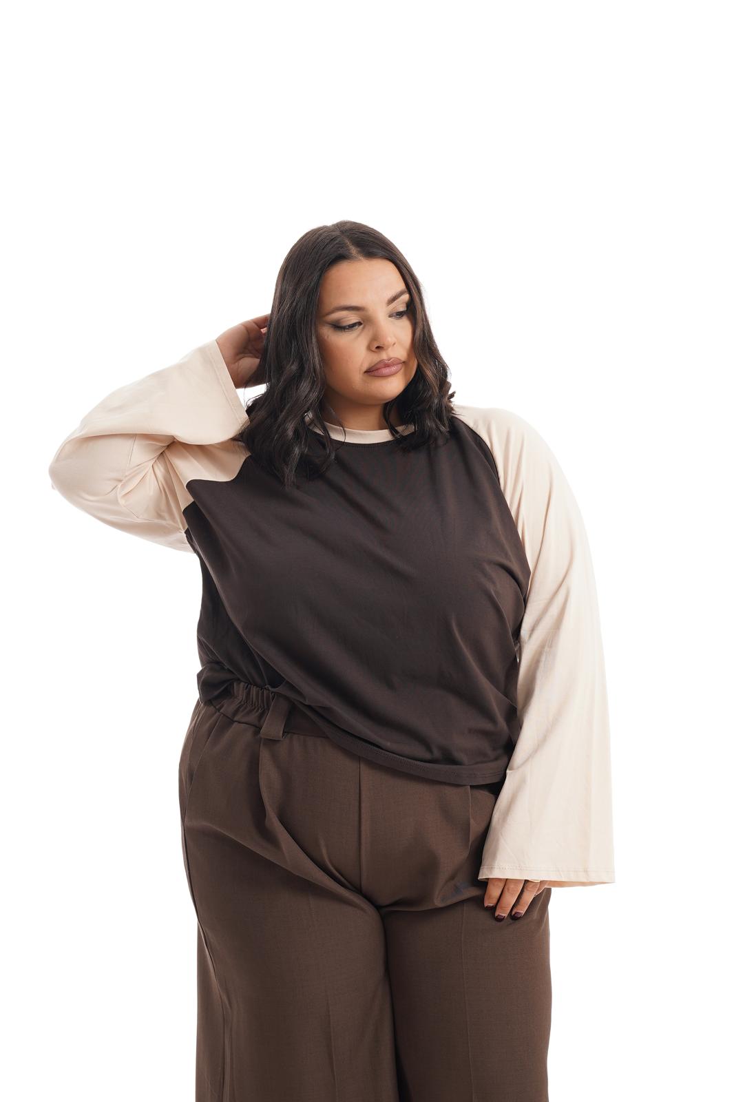 Maglia B-Color Panna\Marrone