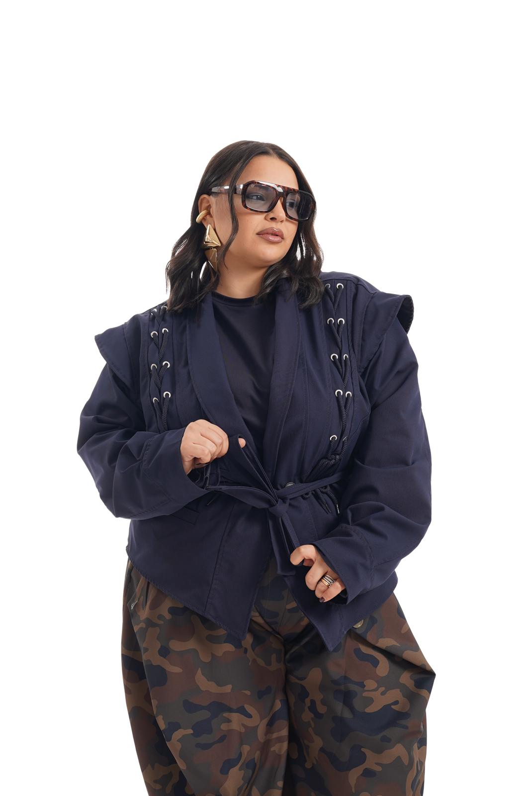 Trench Crop Treccia Blu