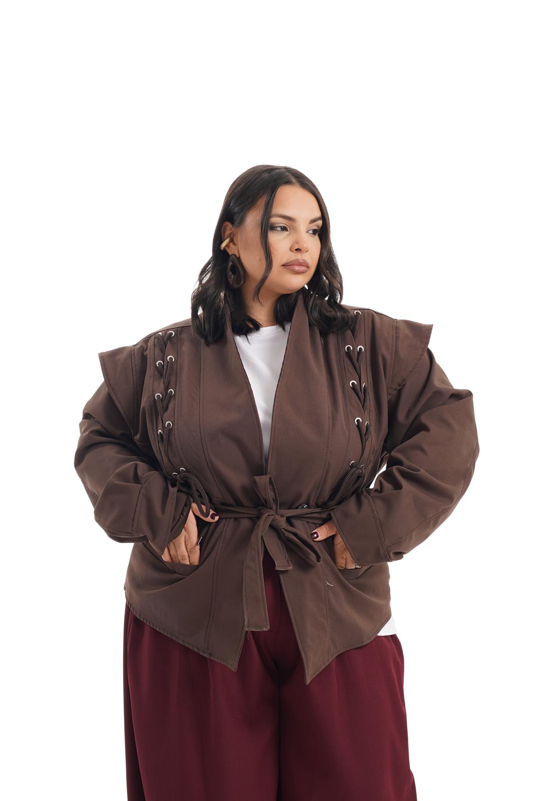 Trench Crop Treccia Marrone