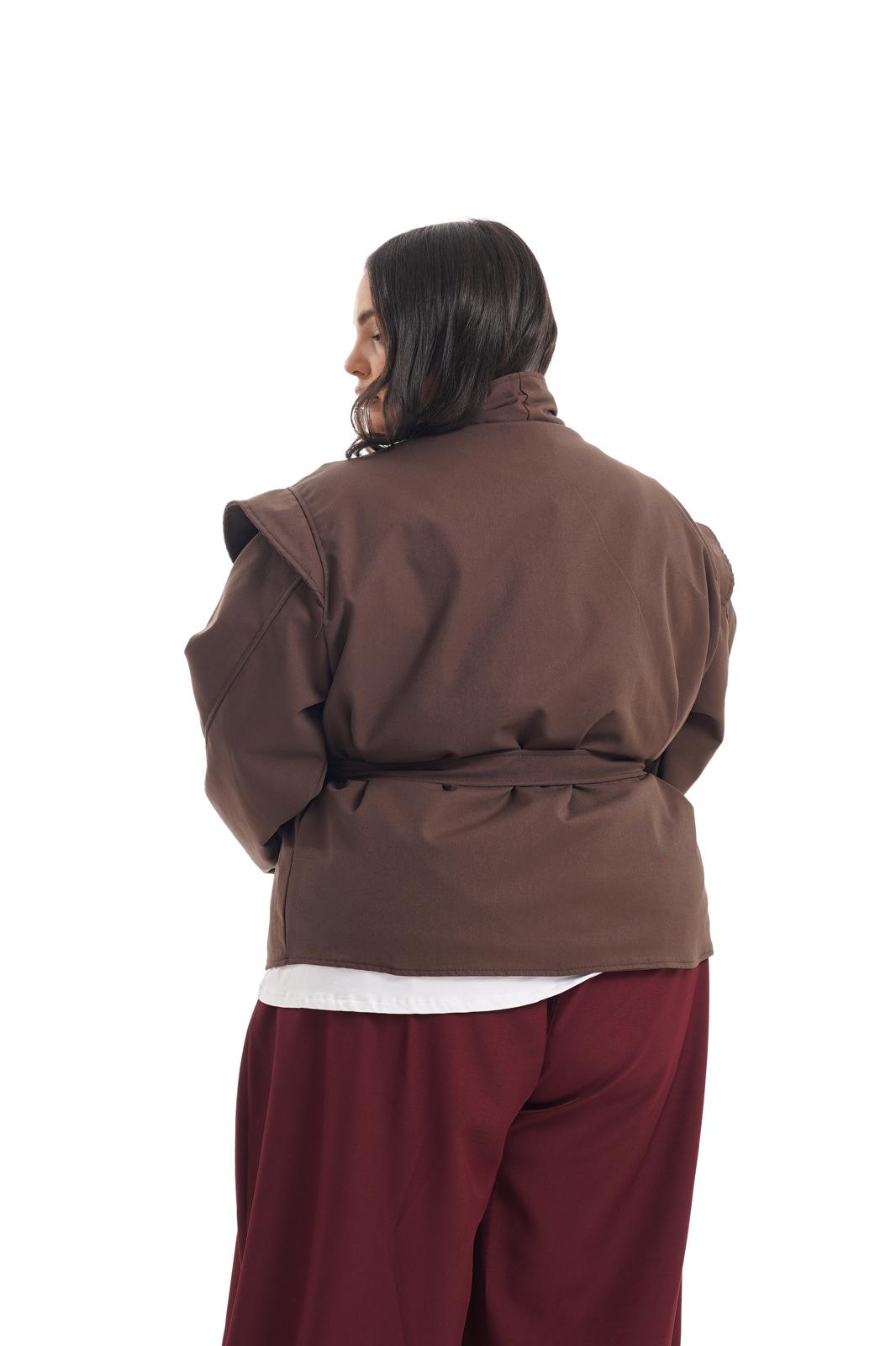 Trench Crop Treccia Marrone
