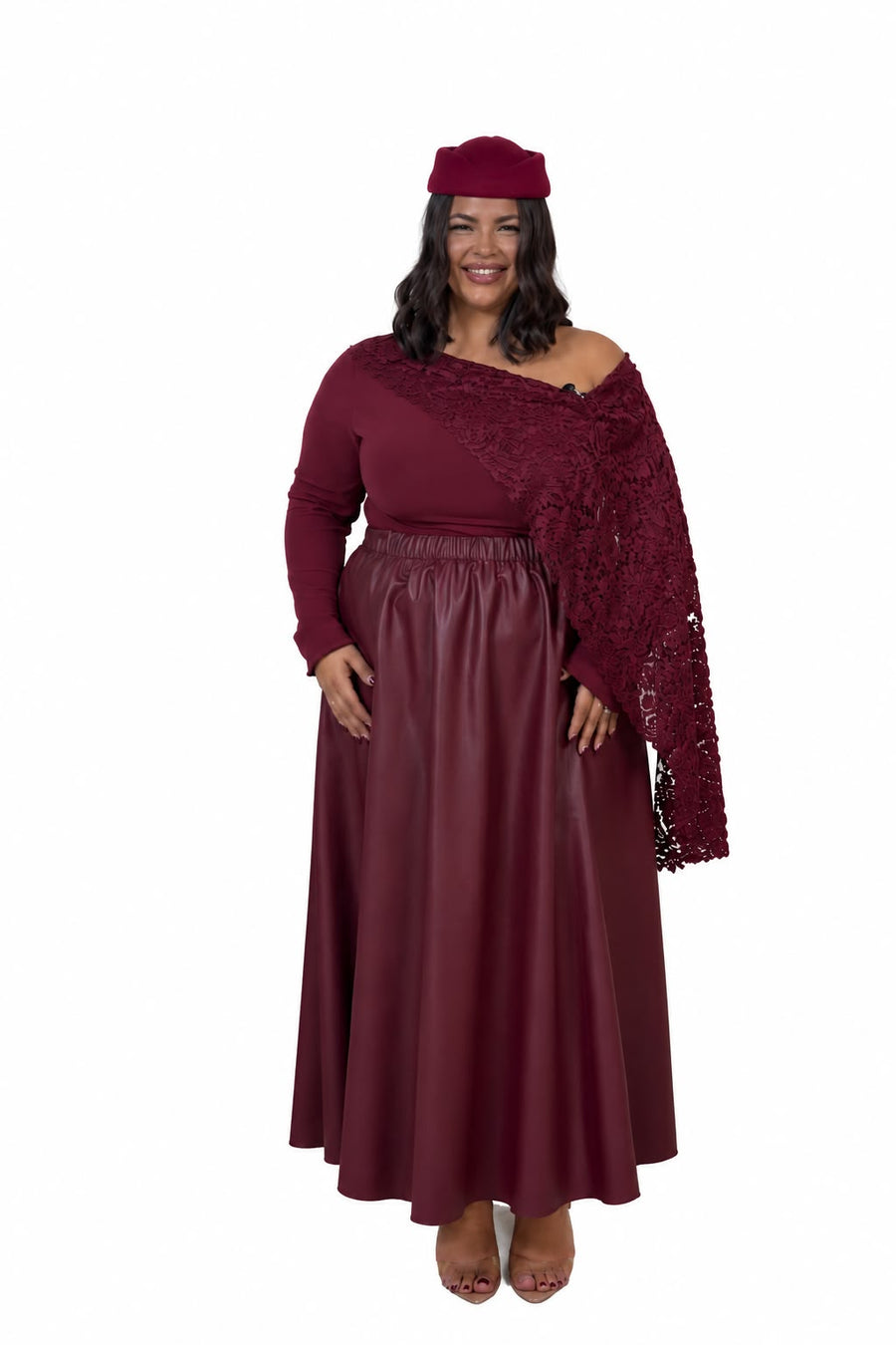 Gonna Ecopelle Bordeaux