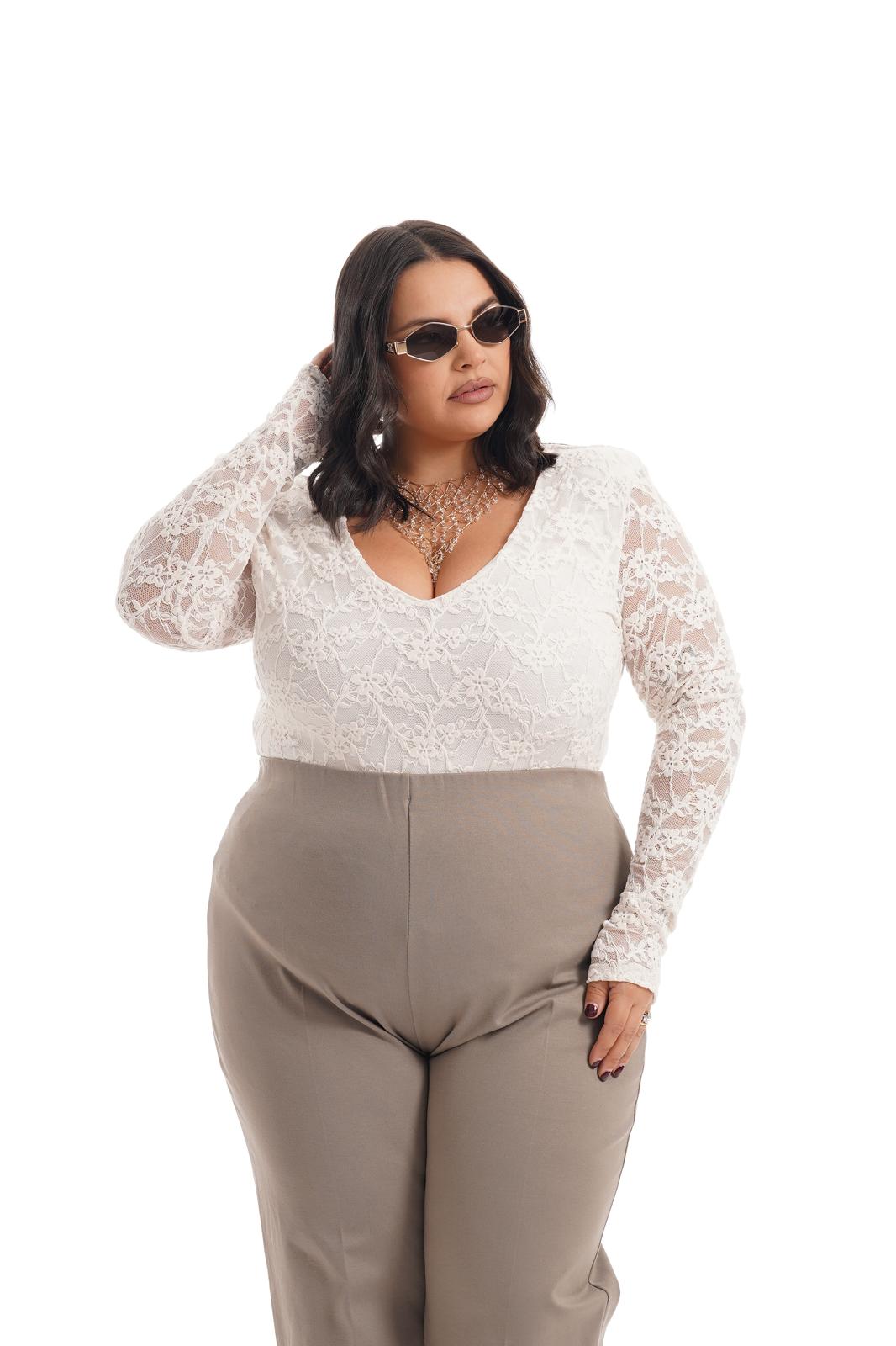 Body Pizzo e Velluto Bianco