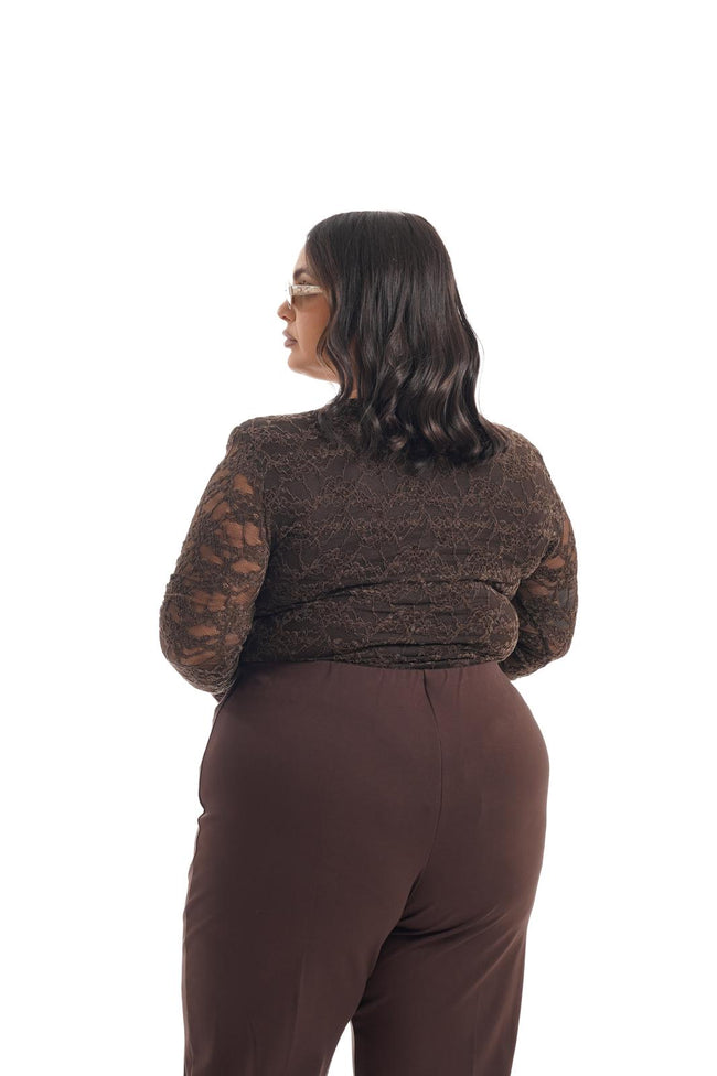 Body Pizzo e Velluto Marrone
