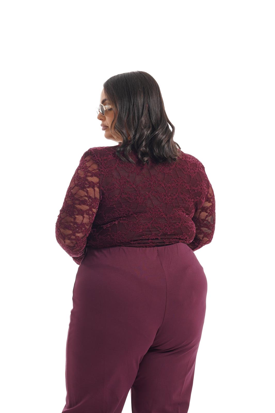 Body Pizzo e Velluto Bordeaux