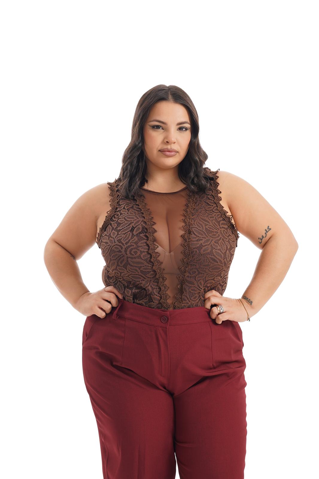 Body Semitrasparente Ady Marrone