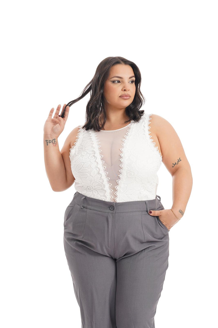 Body Semitrasparente Ady Bianco