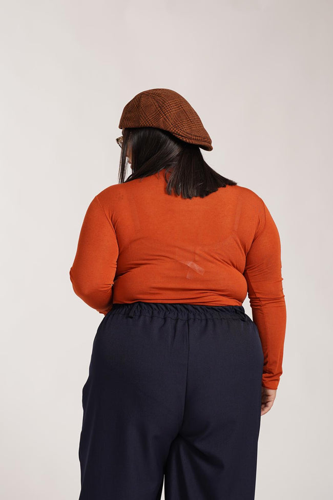 Maglia In Cashmere Collo Alto Ruggine
