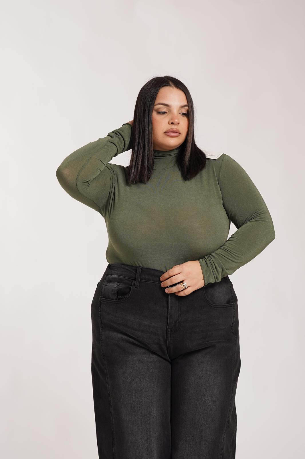 Maglia In Cashmere Collo Alto Verde
