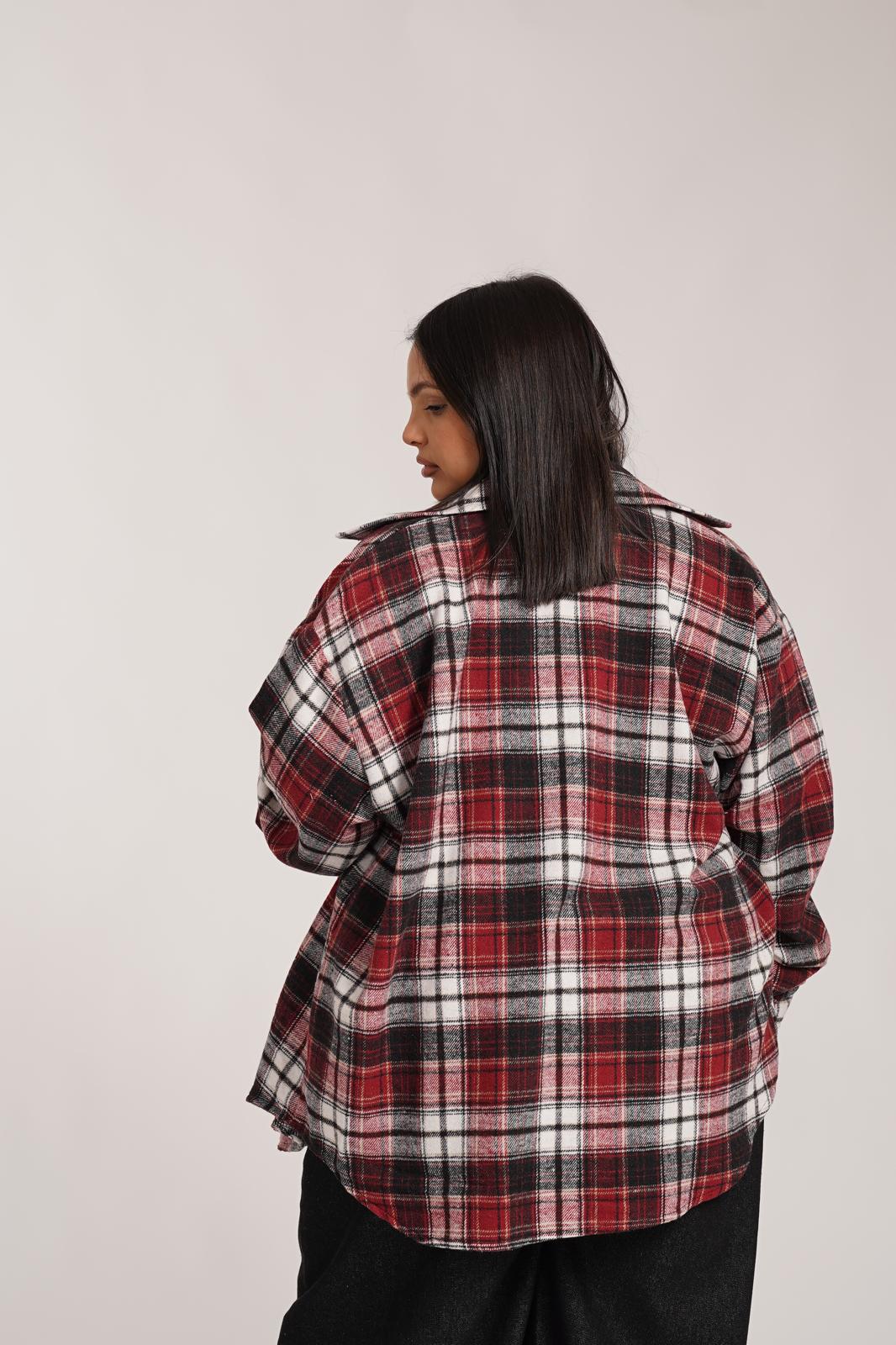 Camicia a Quadri Bordeaux