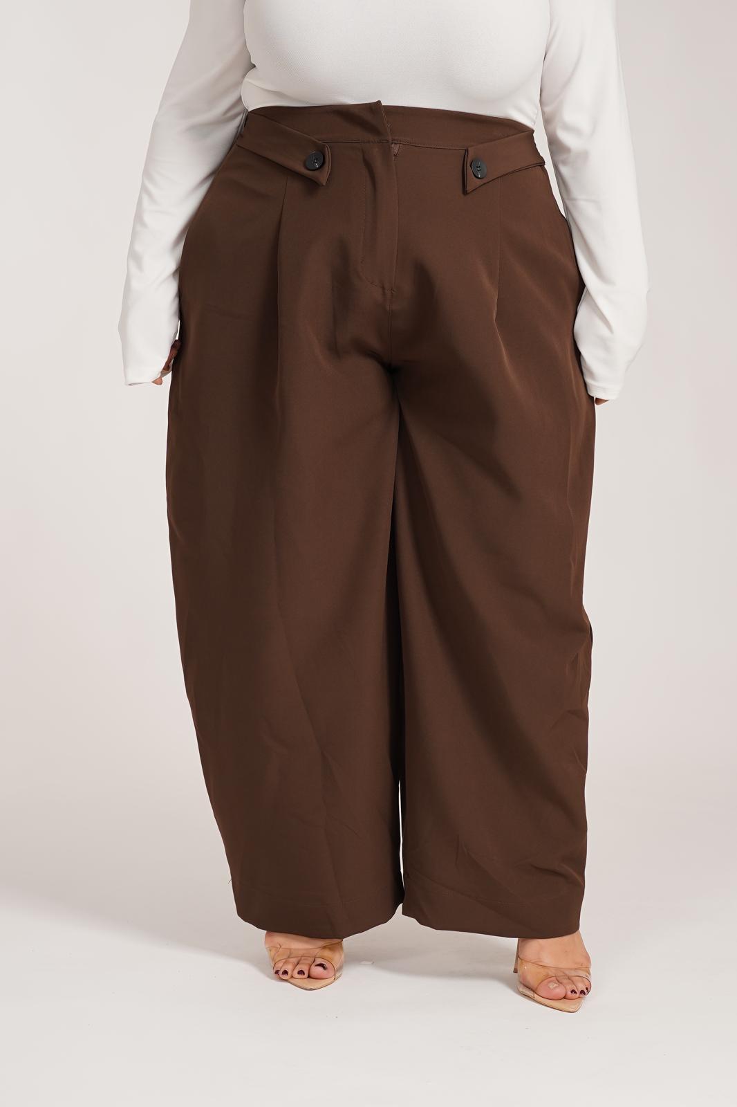 Pantalone Bottoncino Marrone