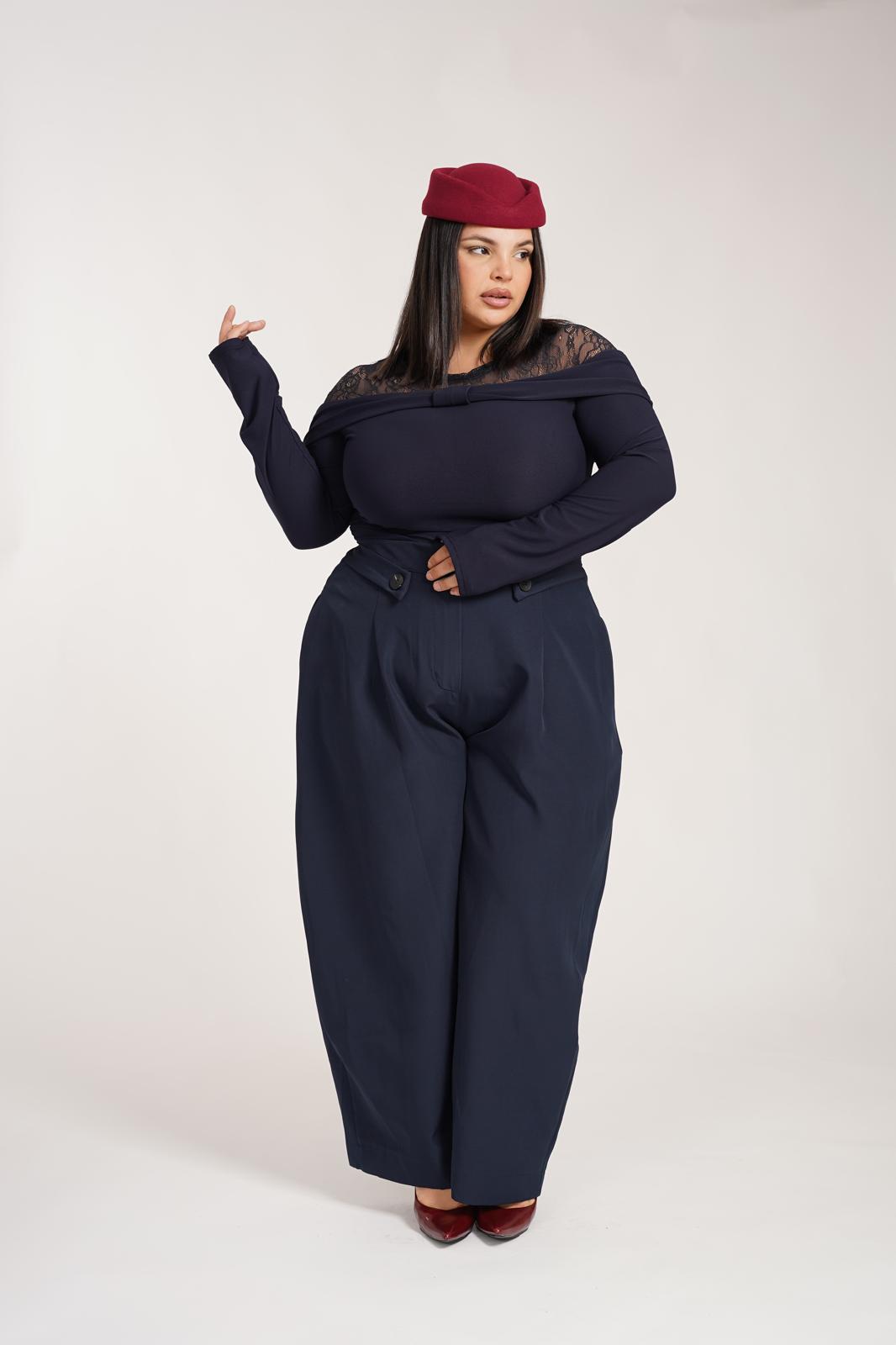 Pantalone Bottoncino Blu