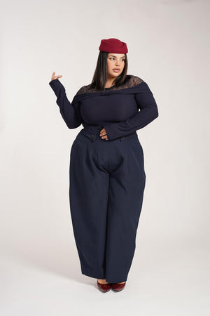 Pantalone Bottoncino Blu