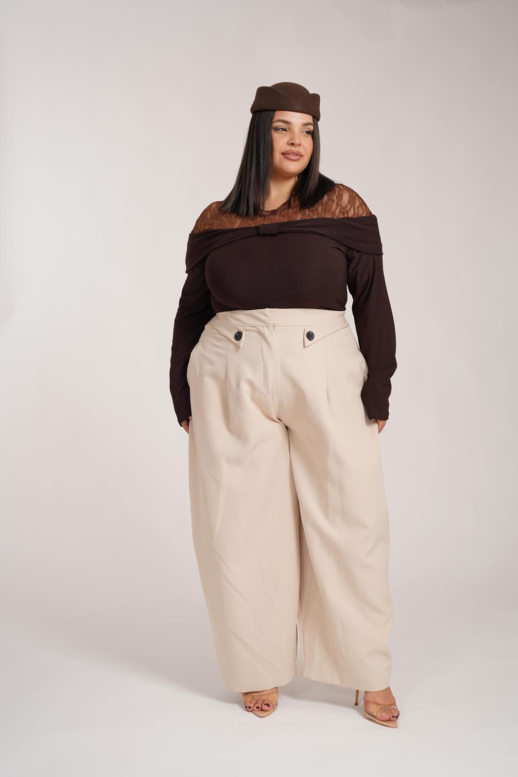 Pantalone Bottoncino Panna