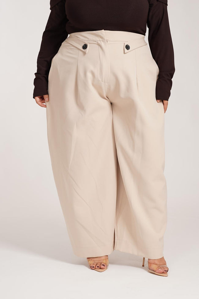 Pantalone Bottoncino Panna